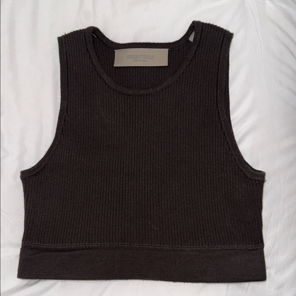 Fear of God Black Ribbed Crop Top